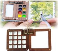 Solysta Travel Paint Palette, Solysta Mini Watercolor Paint Set, Portable Solysta Paint Palette for Travel, Mini Watercolor Travel Paint Palette with Clip (L)