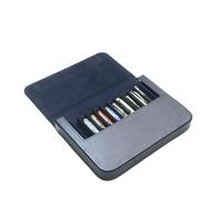 SOLYUJ 12Slots Leather Fountain Pen Case Collector Organizer - Handmade Pen Case Vintage Crazy Horse Print Leather Pen Protective Sleeve Cover Pen Storage Gift Box (Blue), LPUC-12-FC