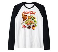 SOM TAM Thai Food Lover Spicy Salad Culinary Art Raglan Baseball Tee