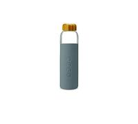 Soma Glass Water Bottle with Non-Slip Silicone Handle & Sleeve, Natural Bamboo Screw Cap, and Leak-Proof Design - Reusable, Refillable, BPA Free, Eco-Friendly Alternative - Grey, 480 ml