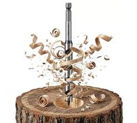 SOMADA 1/2-Inch x 8-Inch Auger Drill Bit for Wood, Quick Change Hex Shank 3/8-Inch One Piece, Ship Auger Long Drill Bit for Soft and Hard Wood, Plastic, Drywall and Composite Materials