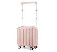 Somago Aluminum Frame 18" Carry On Luggage Wide Handle Suitcase Built-In Double TSA Lock Hardside Lightweight PC Travel Suitcase with Spinner Wheels, Pink, carry-on 18-inch, Hardside Luggage With