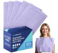 SomaGuard Disposable Dental Bibs - Lavender - 4 × 125 Bibs (500 Pack) - 3-Ply Absorbent & Waterproof Patient Bibs - Plastic-Backed Paper - Dental, Medical, Tattoo, Lash, Nail & Manicure - 13" × 18"