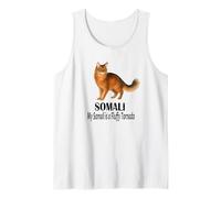 Somali Cat Humor My Fluffy Tornado Funny Pet Fan Saying Tank Top