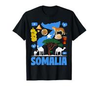Somali Flag Heritage Outfit Idea For Women & Somalian Food T-Shirt