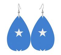 Somali flag Leather earrings, European and American style earrings for young women, birthday gifts/Valentine's Day gifts