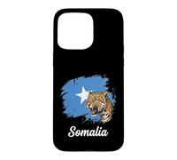 Somalia Flag Leopard Roaring National Pride Case for iPhone 15 Pro Max