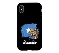 Somalia Flag Leopard Roaring National Pride Case for iPhone X/XS