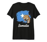 Somalia Flag Leopard Roaring National Pride Premium T-Shirt