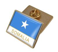 Somalia Patriotic Flag Pin Badge - Novelty Flag Printed Crystal Patriotic Lapel Pin Brooch,Retro Flag Geometric Circle Gift Tie Pin Badge Accessory Character