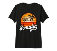 Somalia Sunset Palm Trees Retro Beach Design Premium T-Shirt