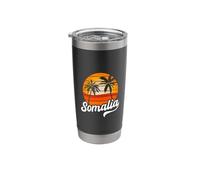 Somalia Sunset Palm Trees Retro Beach Design Stainless Steel Insulated Tumbler