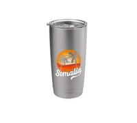 Somalia Sunset Palm Trees Retro Beach Design Stainless Steel Insulated Tumbler