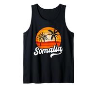 Somalia Sunset Palm Trees Retro Beach Design Tank Top