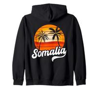 Somalia Sunset Palm Trees Retro Beach Design Zip Hoodie