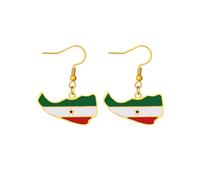 Somaliland Map Flag Earrings Stainless Steel Dangle Drop Earrings Horn of Africa Jewellery Gift For Women Men (Gold Colour)