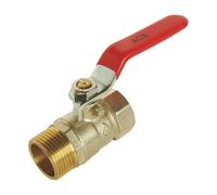 SOMATHERM FOR YOU, 1 1/4 Male Female Ball Valve - PN 16 - Economy and Reliability - Double O-Rings - Brass Body CW617N - Reversible Flat Handle