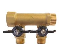 SOMATHERM FOR YOU 3540730010384 Brass Distributor Outlets M15 / 21-MF20 / 27 Brass Distributor with Integrated Mini Valves 2 Exits Male 15/21-20/27 Female Input Output Buck 20/27, None