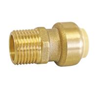 SOMATHERM FOR YOU 3540730013873 Raccord PushFit 14-3/8 Brass Coupling for Copper Pipes or PEX or Multi-Layer Ø14 Clip-Male, None, 12/17 (3/8")