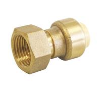 SOMATHERM FOR YOU 3540730013934 Straight GEF PushFit 14-ECR 1/2 Brass Terminal for Connection to Copper Pipes or RIP or Multilayer Ø14-nut Turning 15/21, Klein