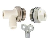SOMATHERM FOR YOU, 601520402 Bleed/Drain kit + 1/2 (15x21) Key Kit Includes one M1/2 (15x21) air Bleeder and one M1/2 (15x21) Shut-Off Valve with Matching Square Key.