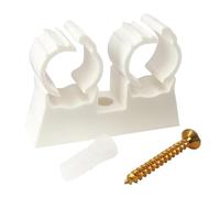 SOMATHERM FOR YOU /7982-16/7982-16 Pack of 10 Double Fixing Clips for Tube Diameter 16 mm, White, Ø16