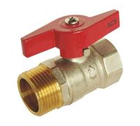 SOMATHERM FOR YOU - Ball Valve with Male Thread/Female Thread 15/21 - Butterfly Lever - Standard Passage - Reinforced Seal with 2 O-Rings.