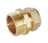 SOMATHERM //52-16-15, Compression Fitting Brass TC 16-Male 15/21 for Copper Tube Ø16, Ideal for Plumbing, Sanitary Water Networks and Heating, Sealing Thread or Joint, Gray, cuivre Ø16-Mâle