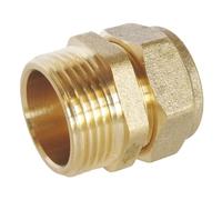 SOMATHERM for You, Compression Fitting Brass TC 16 - Male 20/27 for Copper Tube Ø16, Ideal for Plumbing and Domestic Water or Heating Networks, Easy Sealing