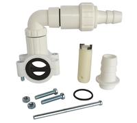 SOMATHERM FOR YOU, Elbow Drain Flange for Washing Machine PVC Drain Pipe Diameter 32-40mm Integrated Seal Easy Installation with Self Drilling Tool Included