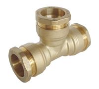 SOMATHERM FOR YOU - Equal Brass tee for PE Pipe D20 - Single Sided mounting Technology that ensures Correct Fitting of the Connection.