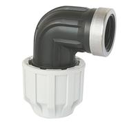 SOMATHERM for You, Plastic Elbow Connector for PE Tube Diameter 25 mm 3/4 Inch Female Quick and Easy Installation Ideal for Irrigation Resistant to 16 Bar and 80 °C ACS Standard
