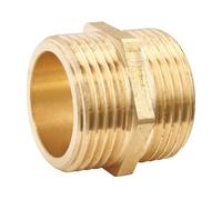 SOMATHERM for You, Raw Brass Nipple Double Male 15/21 - Threaded Connection for hot/Cold Water - Easy Installation, Corrosion Resistant, Compatible with All Brass Fittings