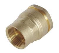 SOMATHERM FOR YOU - Straight Screw Connection with Internal Thread Made of Brass for PE Pipe D25 - F26/34 - Disposable Technology for Assembly, which Guarantees the Correct Installation of the