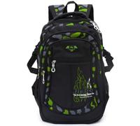 SOMBLG Boys Backpack Student Kids Bookbags Durable School Bags Big Heavy Duty Travel Waterproof (5-Green)