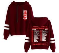 Sombr The Late Nights And Young Romance Tour Pullover Hoodies Pocketless Parallel Bars Sleeve Streetwear (Claret,L)