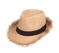 Sombrero Hat Adult Men's Summer Sun Jazz Hat Solid Color Wide Brim Breathable Straw Hat Beach Outdoor Travel Cap Sun Hat Hawaiian Fancy Sombrero Hat Accessory Coffee