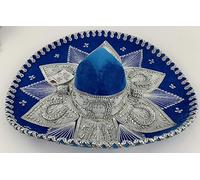 Sombrero Mariachi Hat in Cancún Blue and Silver Colour Combination from Mexico in L Size