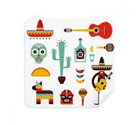Sombrero Tequila Guitar Chili Mexico Elment Glasses Cleaning Cloth Phone Screen Cleaner Suede Fabric 2pcs