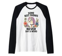 Some Best Friends Never Say A Word Hobby Horsing Raglan Baseball Tee