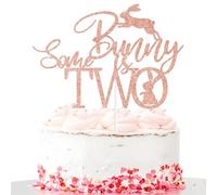Some Bunny is Two Cake Topper, Bunny Two Cake Decor, Spring Easter 2nd Birthday Party Decorations for Boys Girls