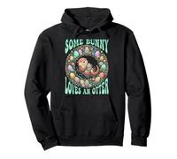 Some Bunny Loves An Otter Easter Floral Groovy Aesthetic Pullover Hoodie
