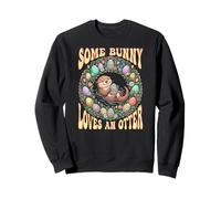 Some Bunny Loves An Otter Easter Floral Groovy Aesthetic Sweatshirt
