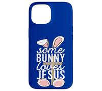 Some Bunny Loves Jesus Christian Easter Bunny with Cross Case for iPhone 15