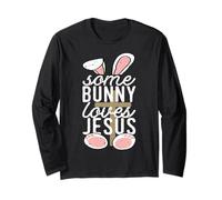 Some Bunny Loves Jesus Christian Easter Bunny with Cross Long Sleeve T-Shirt