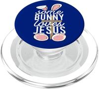 Some Bunny Loves Jesus Christian Easter Bunny with Cross PopSockets PopGrip for MagSafe