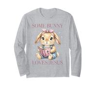 Some Bunny Loves Jesus Christian Faith Rabbit Design Long Sleeve T-Shirt