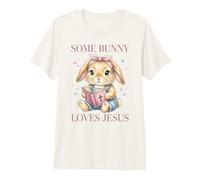 Some Bunny Loves Jesus Christian Faith Rabbit Design Premium T-Shirt