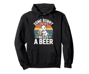 Some Bunny Needs a Beer Funny Easter Rabbit Beer Lover Pullover Hoodie