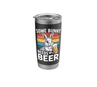 Some Bunny Needs Beer Funny Easter Rabbit Drinking Retro Dad Stainless Steel Insulated Tumbler